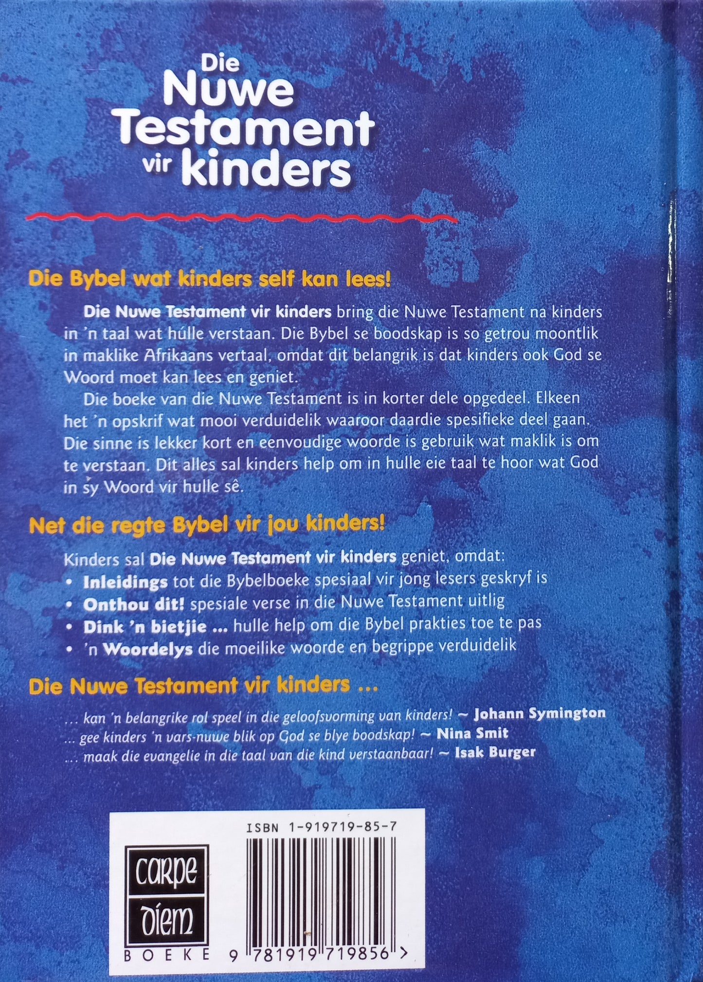 Die nuwe testament vir kinders - Stephan Joubert, Jan van der Watt, Hennie Stander