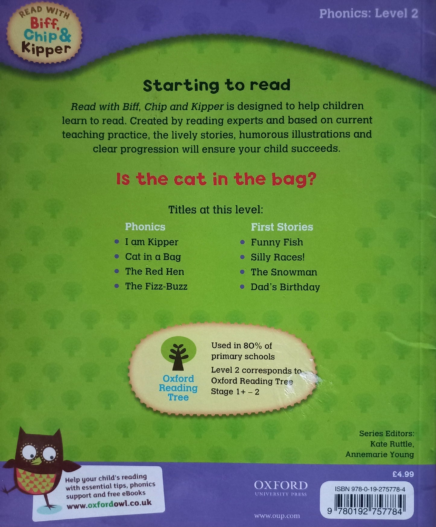 Biff, Chip & Kipper: Cat in a bag - Roderick Hunt (Phonics: Level 2)