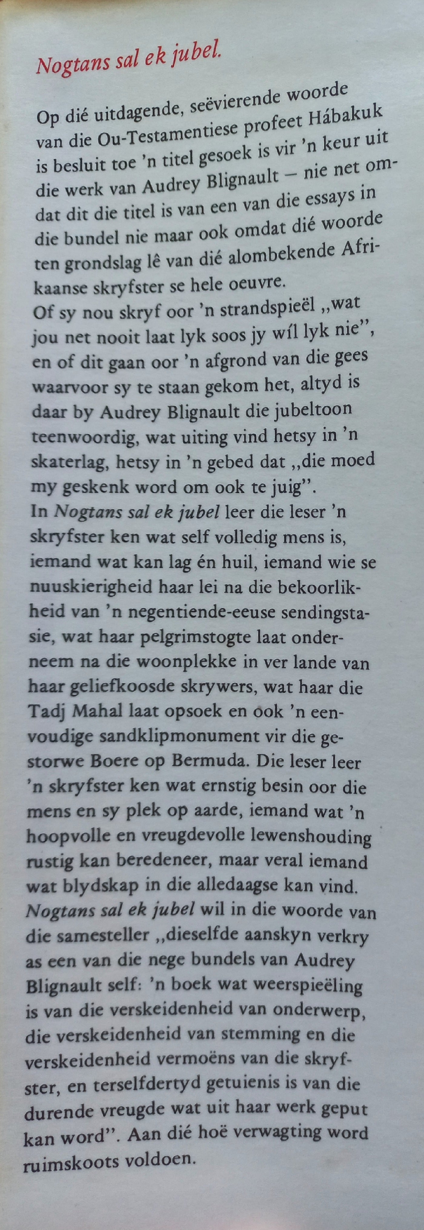 Nogtans sal ek jubel - Audrey Blignaut