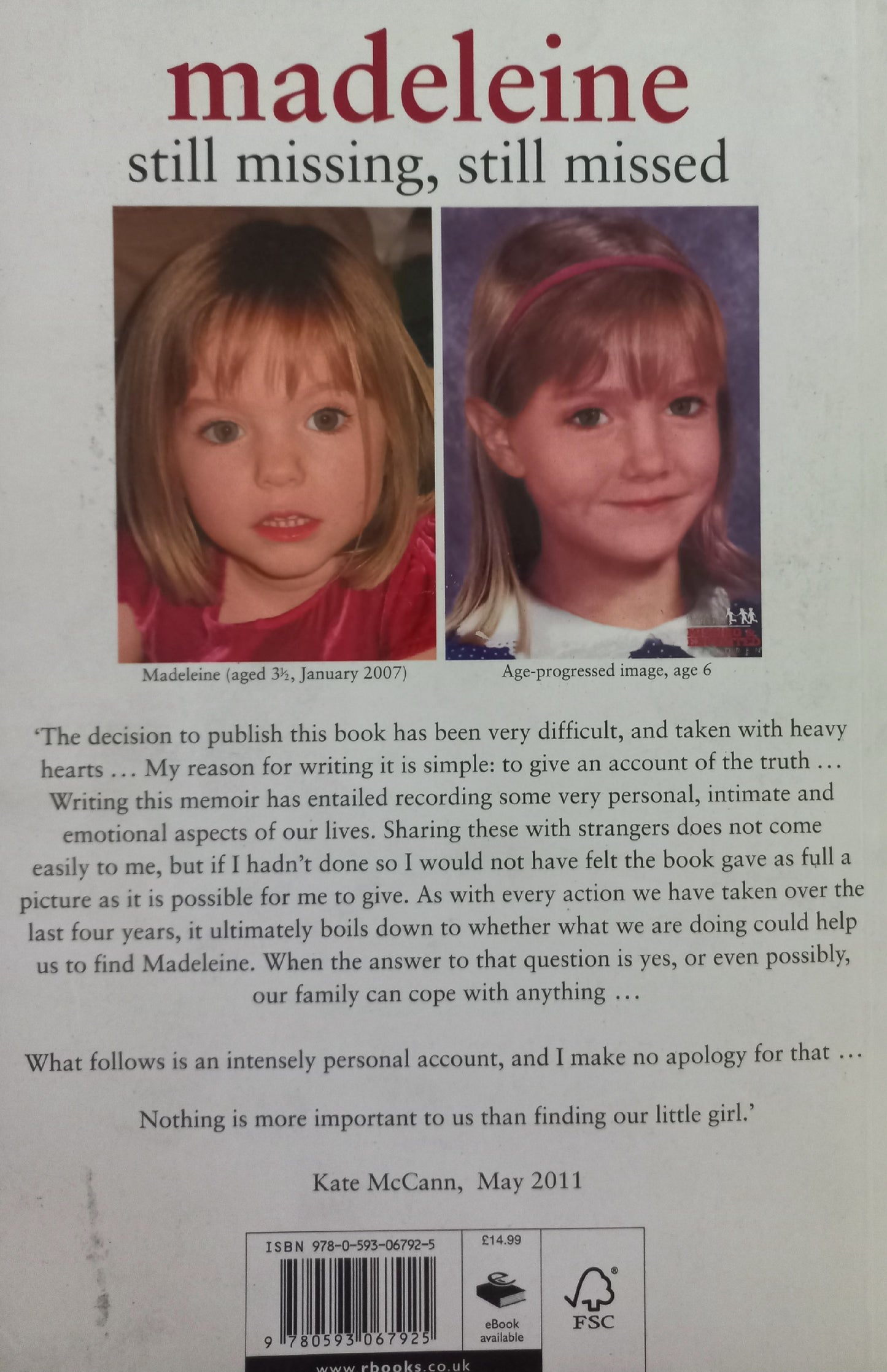 Madeleine: our daughter's disappearance and the continuing search for her - Kate McCann