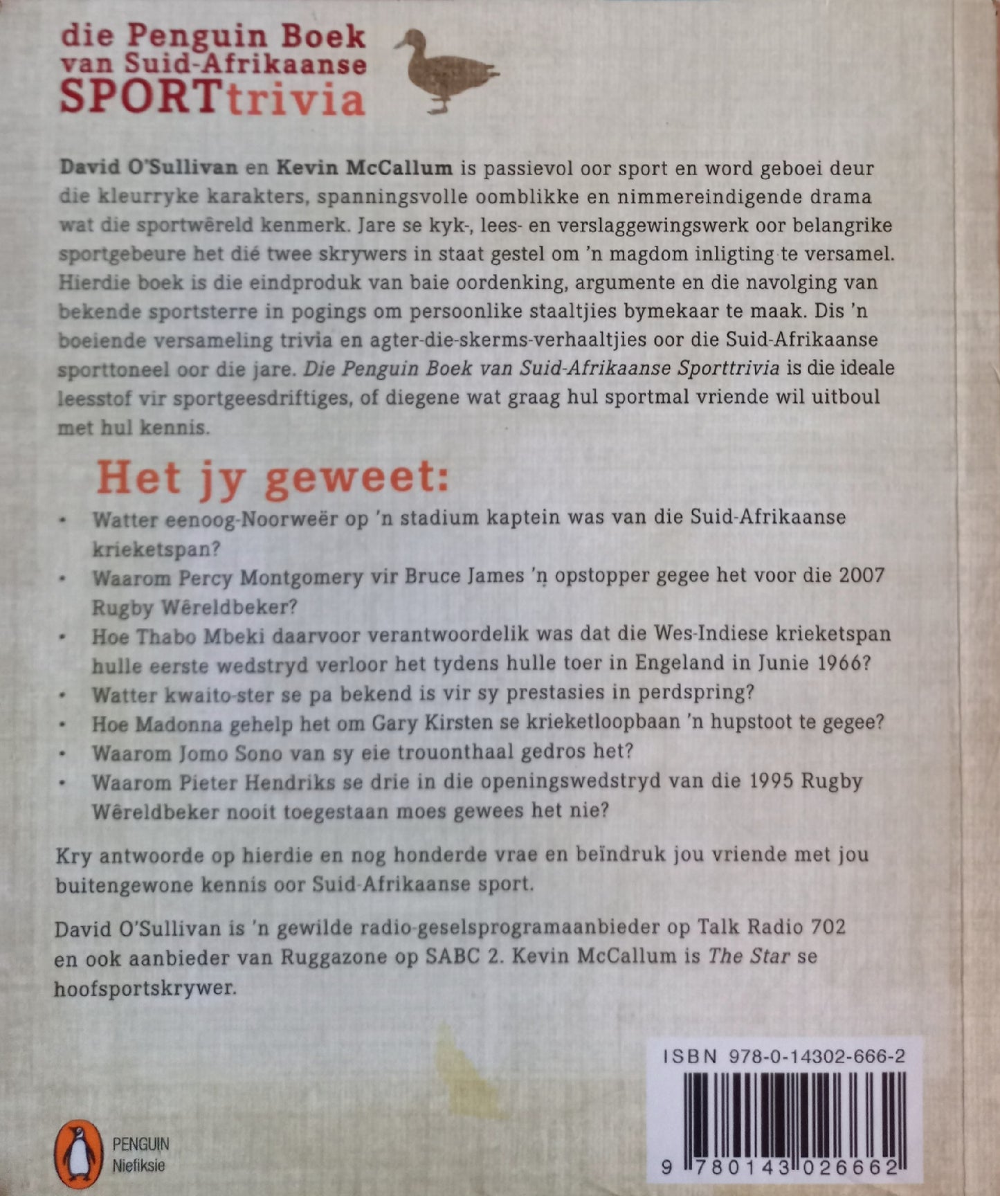 Die Penguin boek van Suid-Afrikaanse Sporttrivia