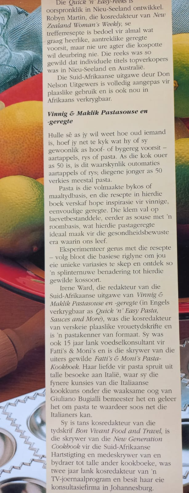 Vinnig 'n Maklik: Pastasouse en geregte