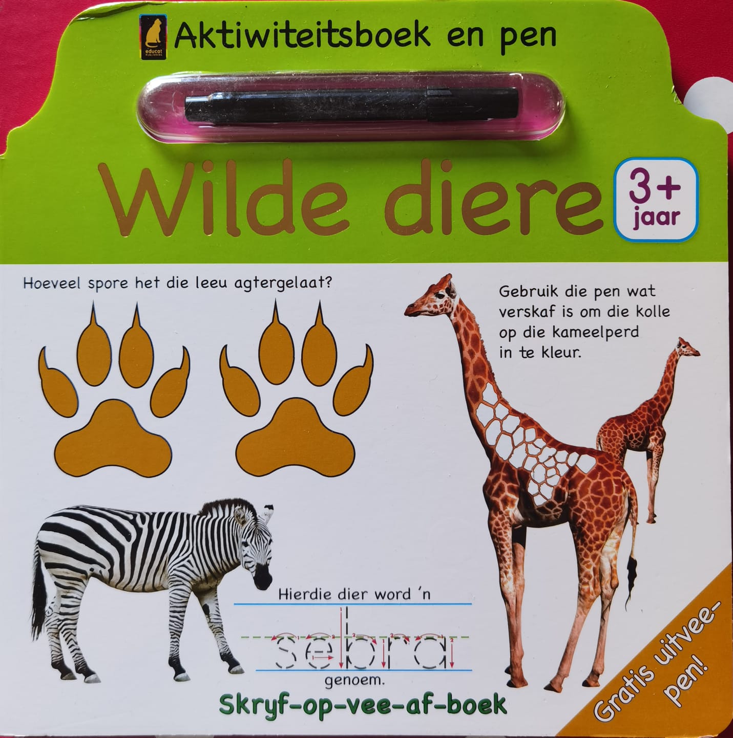 Wilde diere - Skryf-op-vee-af-boek