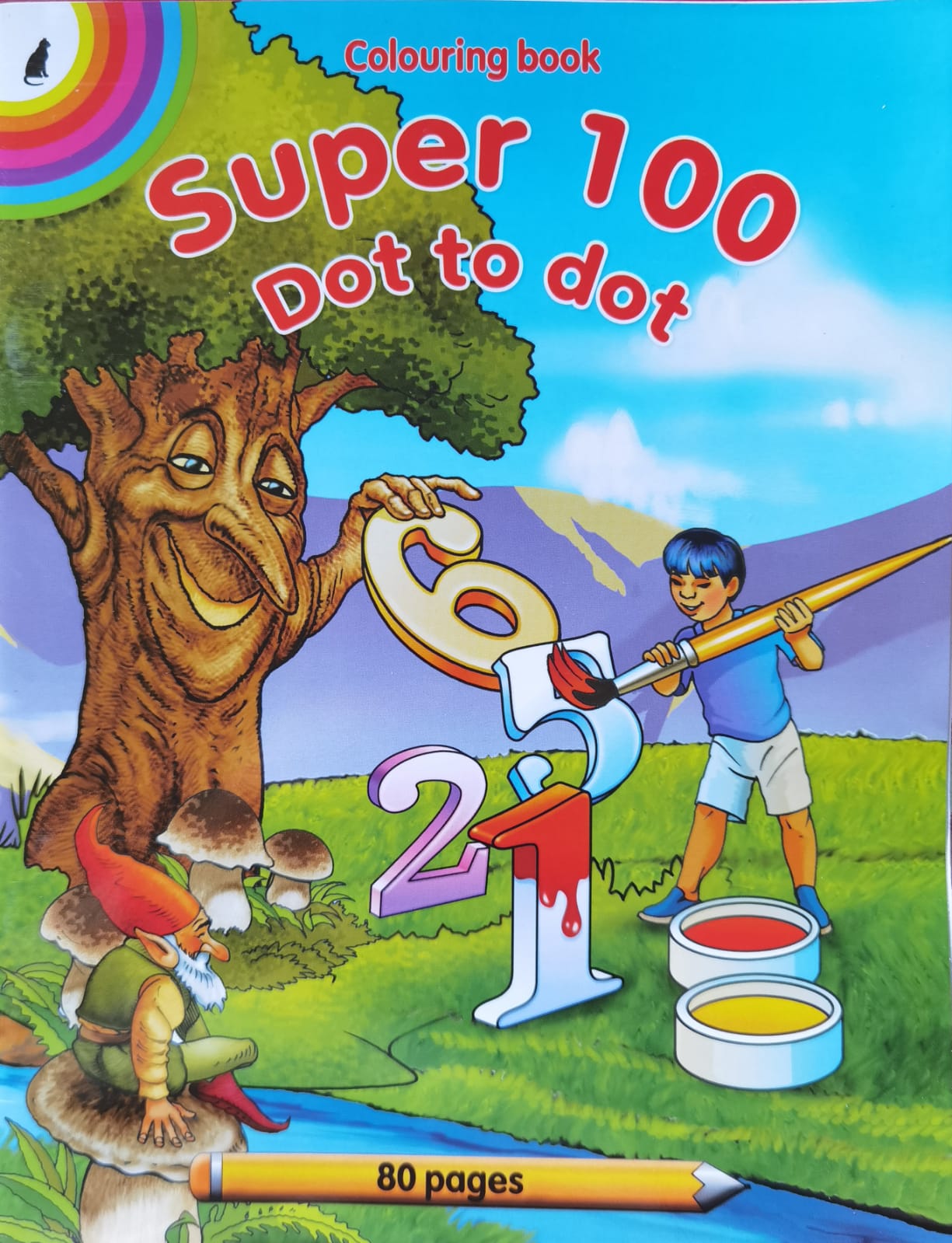 Super 100 Dot to dot colouring book - 80 pages